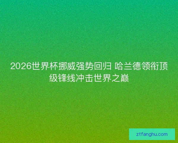 2026世界杯挪威强势回归 哈兰德领衔顶级锋线冲击世界之巅 2026世界杯挪威强势回归 哈兰德领衔顶级锋线冲击世界之巅
